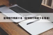 篮球排行榜前十名（篮球排行榜前十名是谁）