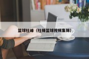 篮球杜峰（杜锋篮球视频集锦）